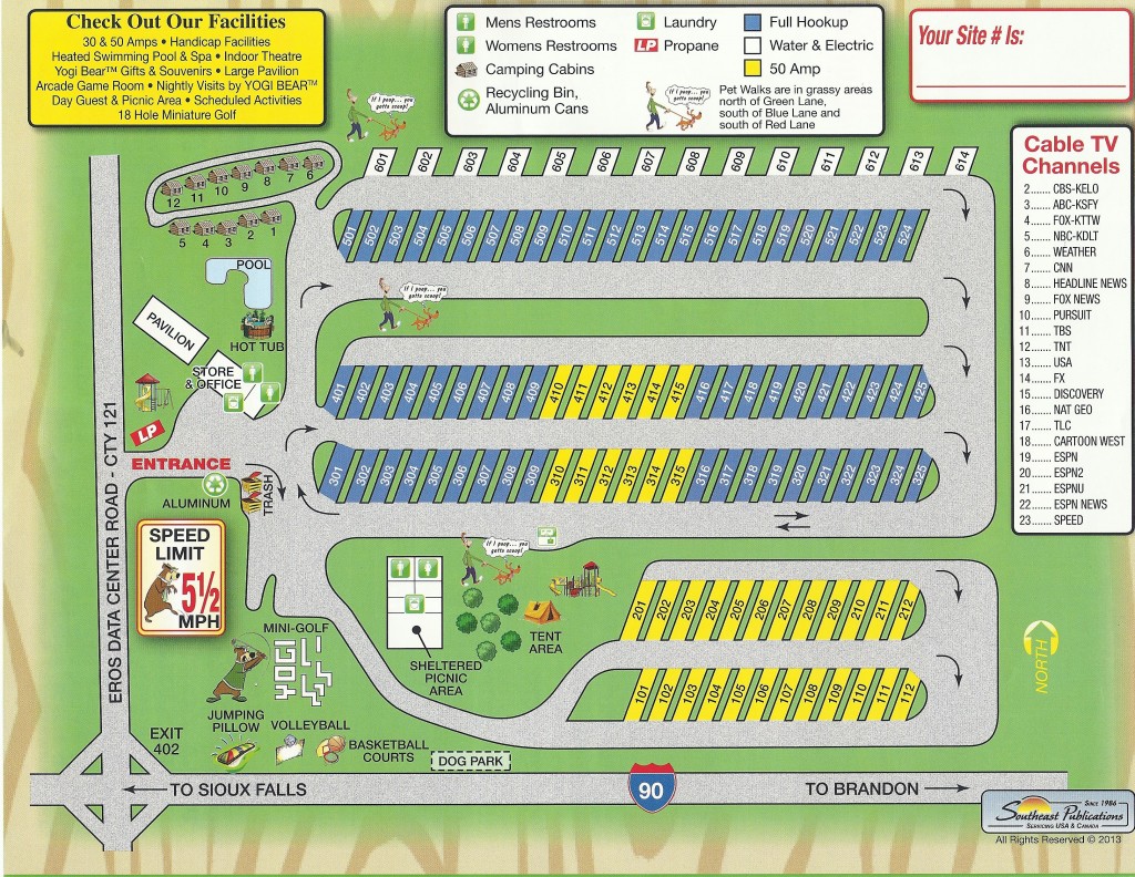 Sioux Falls Camp Jellystone™ Campground Map