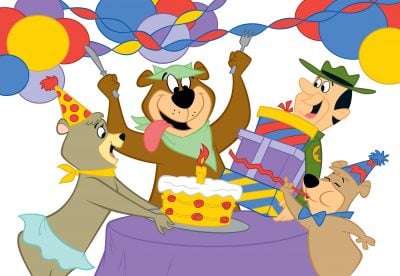 Yogi Bear and Friends Eating Cake