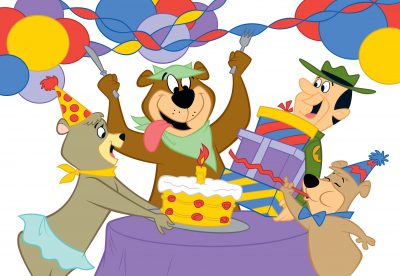 Yogi Bear and Friends Eating Cake